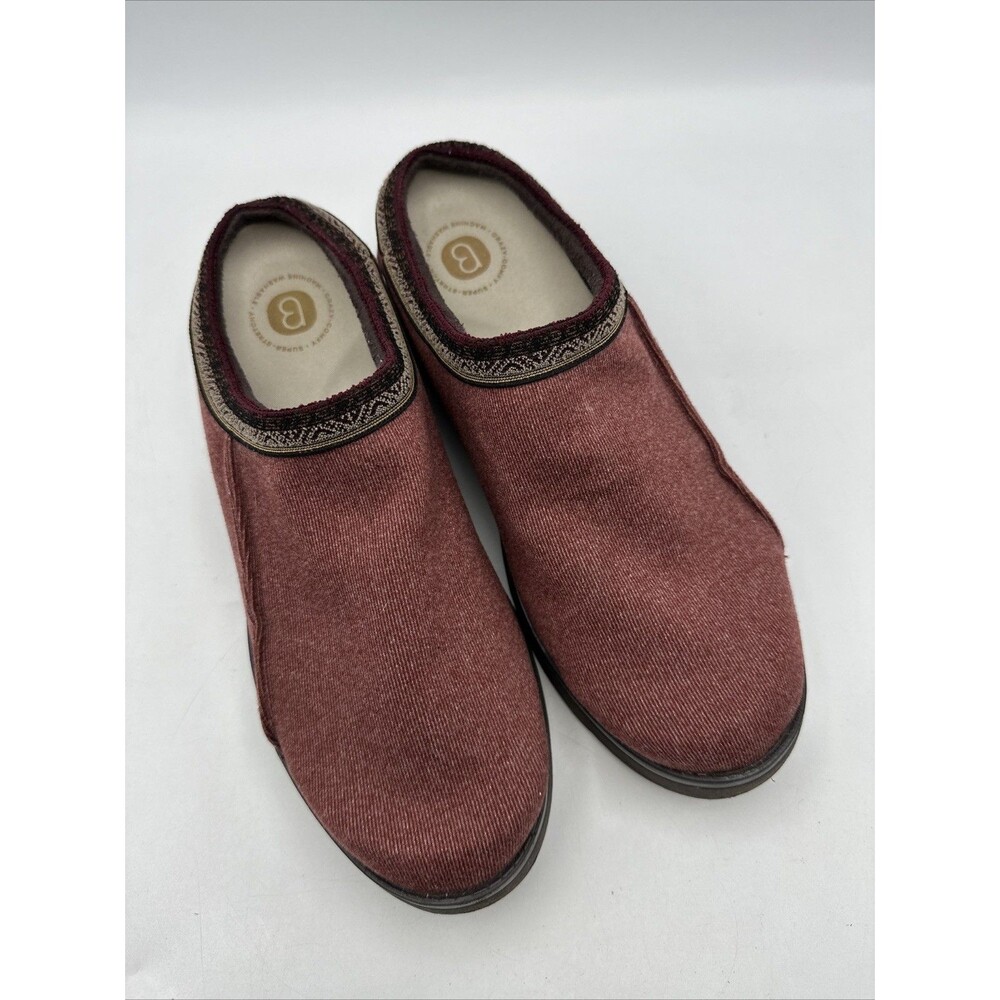 BZees Women's Burgundy Flagstaff Clogs Size 8.5 Washable Knit Comfort